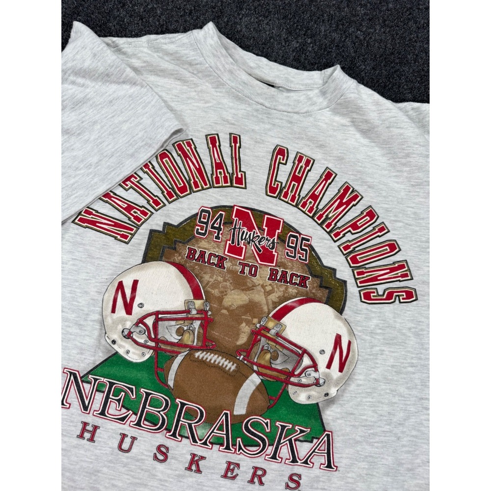 VTG 90s Nebraska Cornhuskers National Champions 94 95 T Shirt Medium Huskers